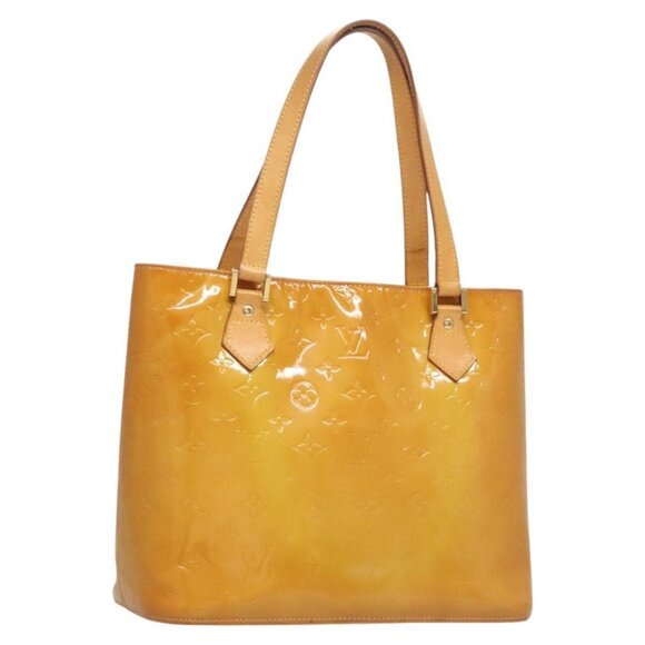 Louis Vuitton Handbags - LOUIS VUITTON Monogram Vernis Houston Hand Bag Beige M91004 LV Auth ep8946